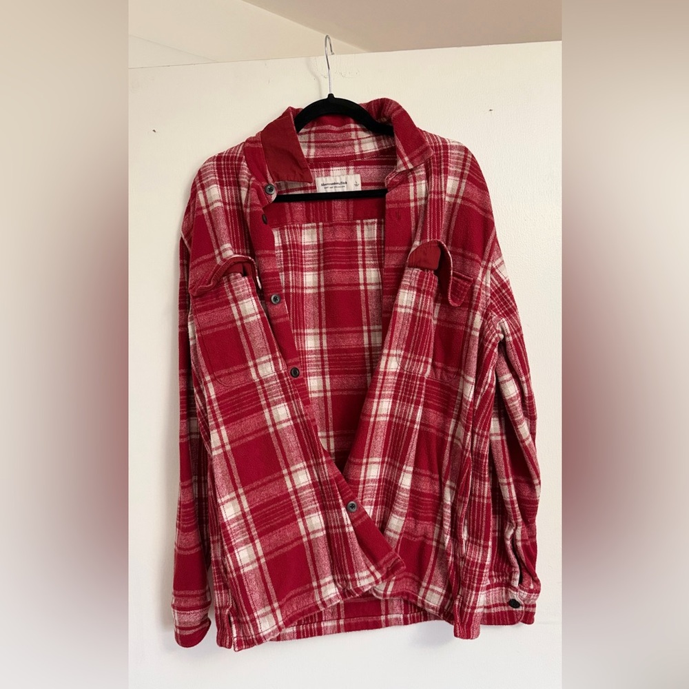 Red Plaid Button-Up Jackets